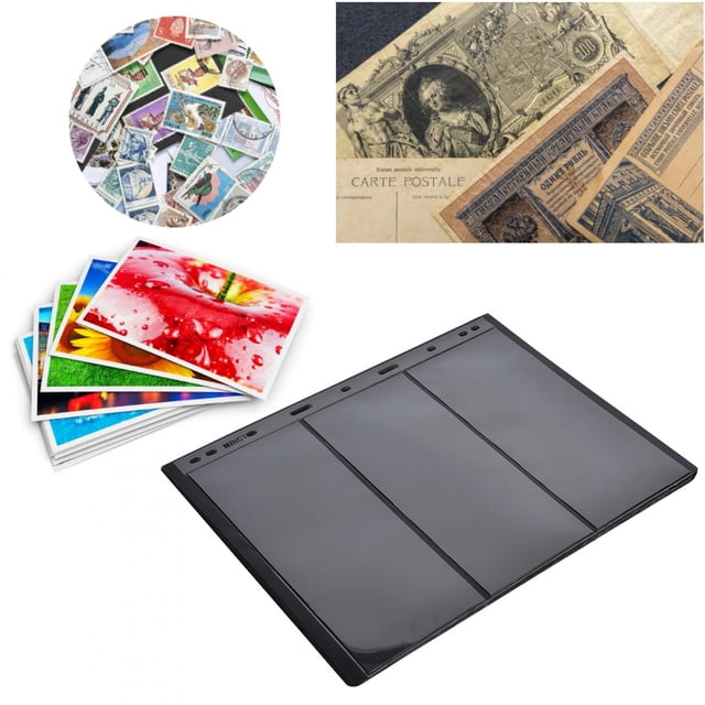 Ccdes Stamp Stock Sheet,Stamp Collection Book Sheet,10Pcs Stamp Album Page Sheets Universal 9-Holes for Standard Stamp Collection Book
