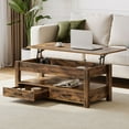 thumbnail image 2 of Greenstell Table Basse à Plateau Relevable avec 2 Tiroirs, 39 Pouces de Large, Brun Rustique, 2 of 8
