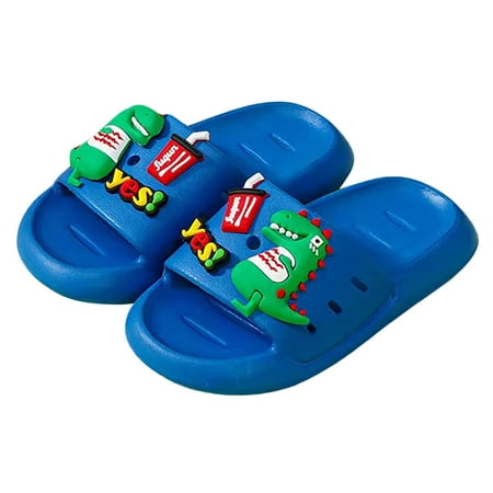 

Cathalem Big Girl Slippers Size 8 Slippers Boys Girls Shower Sandal Summer Dinosaur Cartoon Non Toddler Christmas Slippers Girl Blue 7 Years