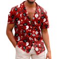 thumbnail image 2 of LIIPEE Halloween Graphic Shirt For Men Short Sleeve Turn Down Collar Button Up Shirts Male Comfortable Breathable Party Tops,M, 2 of 4