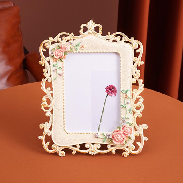 Marco de Fotos Rústico, Soporte de Fotos de Rosas Adornado Creativo, Soporte de Imagen Independiente para Restaurante, Comedor, Decoración de Escritor , 27,5 cm x 20,5 cm 275 cm x 205 cm Macarena Imagen