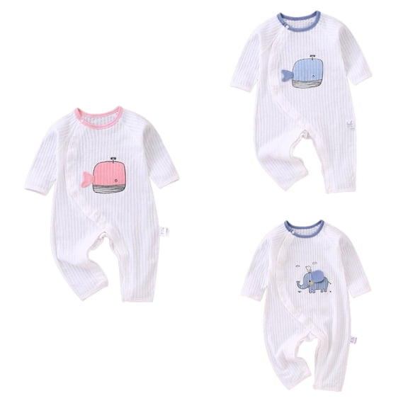 SROBPTY Newborn Boys Girls Solid Long Sleeve Romper for 1-16M Summer White, 59