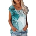 thumbnail image 2 of Zunfeo Womens Summer Tops Clearance- Trendy Short Sleeve Crew Neck Casual Blouse Junior Tops Printed Tee Shirts Sky Blue XXL, 2 of 4