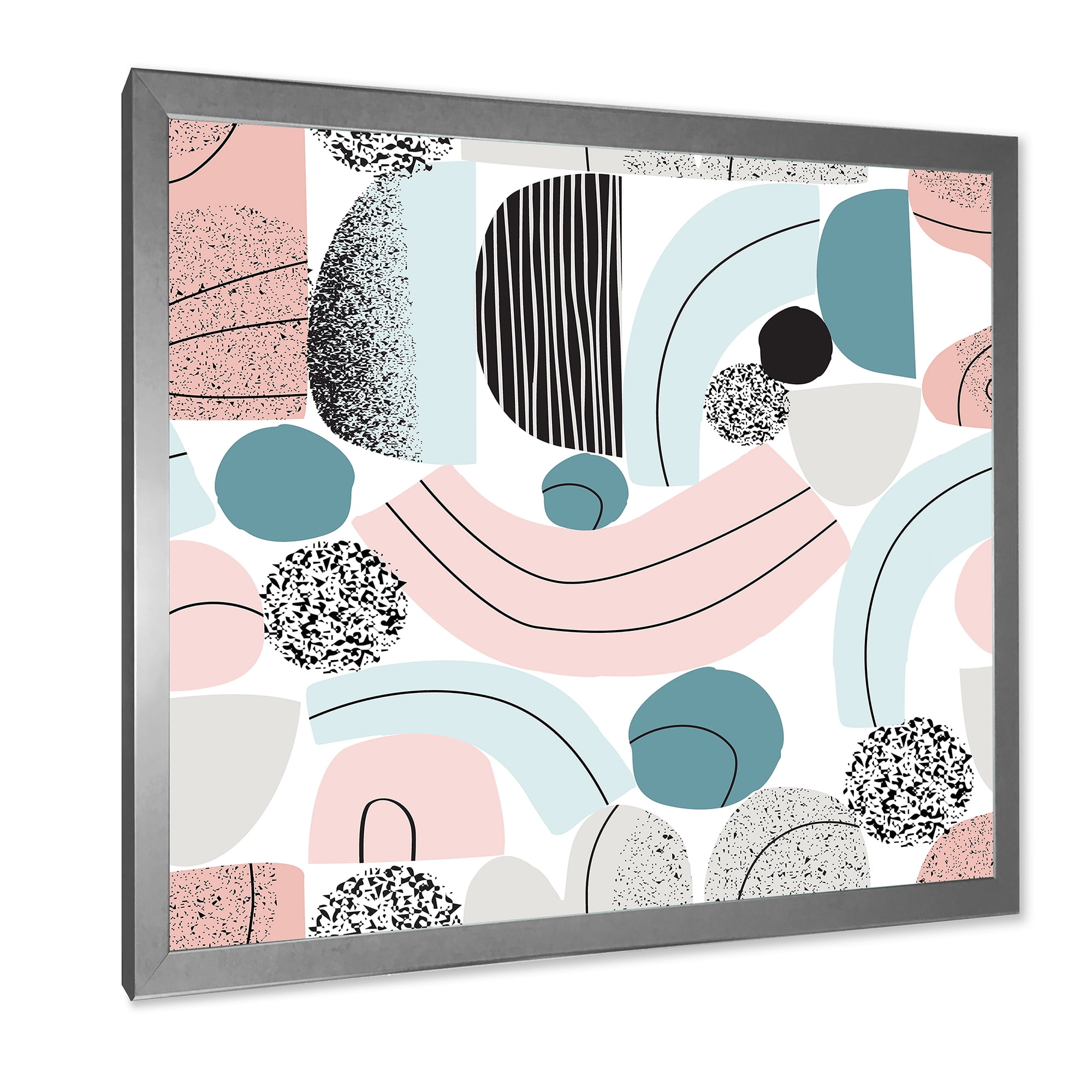 Designart 'Art Collage In Pastel Colors' Modern Framed Art Print