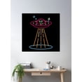 thumbnail image 2 of Neon Ufo Poster Wall Art, Modern Wall Decor For Living Room Bedroom, 24x24 UNFRAMED, 2 of 3