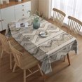 thumbnail image 2 of Beige Geometric Chevron Diamond Pattern Rectangle Tablecloth 60"x84",Waterproof Polyester Rectangle Table Cloth, Wipeable Spillproof Polyester Tablecloth for Dining, Camping, Indoor and Outdoor, 2 of 5