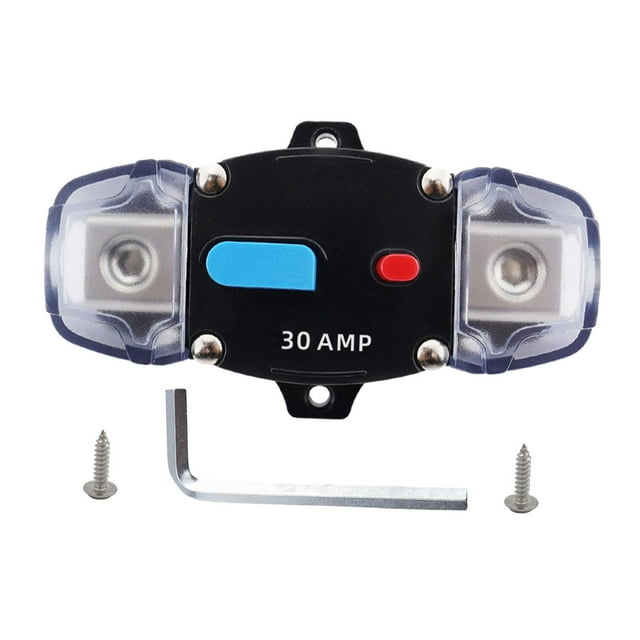 Disyuntor con botón de reinicio manual, 12 V-48 V, accesorios automotrices, protección contra sobrecorriente para disparo térmico de alta corriente. 30A