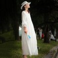thumbnail image 1 of Generic Tencel Ramie Dress Collar Cotton Linen Swing Long Robe, 1 of 1