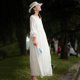 thumbnail image 1 of Generic Tencel Ramie Dress Collar Cotton Linen Swing Long Robe, 1 of 1
