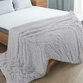 thumbnail image 4 of TWINNIS Super Soft Shaggy Long Faux Blanket, Washable Warm Throw Blanket for Couch Sofa Chair,50"x60",Light Gray, 4 of 7