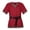 Red, variant on V Neck Viking Medieval Tunic, V Neck Medieval Viking Short Sleeve Tunic, Printed Trim Warrior Peasant Cosplay Top With Belt, Multi Earth Tone Larp Halloween Costume Shirt, Black L