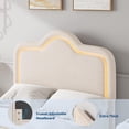 thumbnail image 4 of Garderth Twin Size Bed Frame With LED Lights,Full Size Bed Frame With Adjustable Headboard,Velvet Upholstered Platform Bed Queen With Wooden Slats Support,No Box Spring Needed, 4 of 8