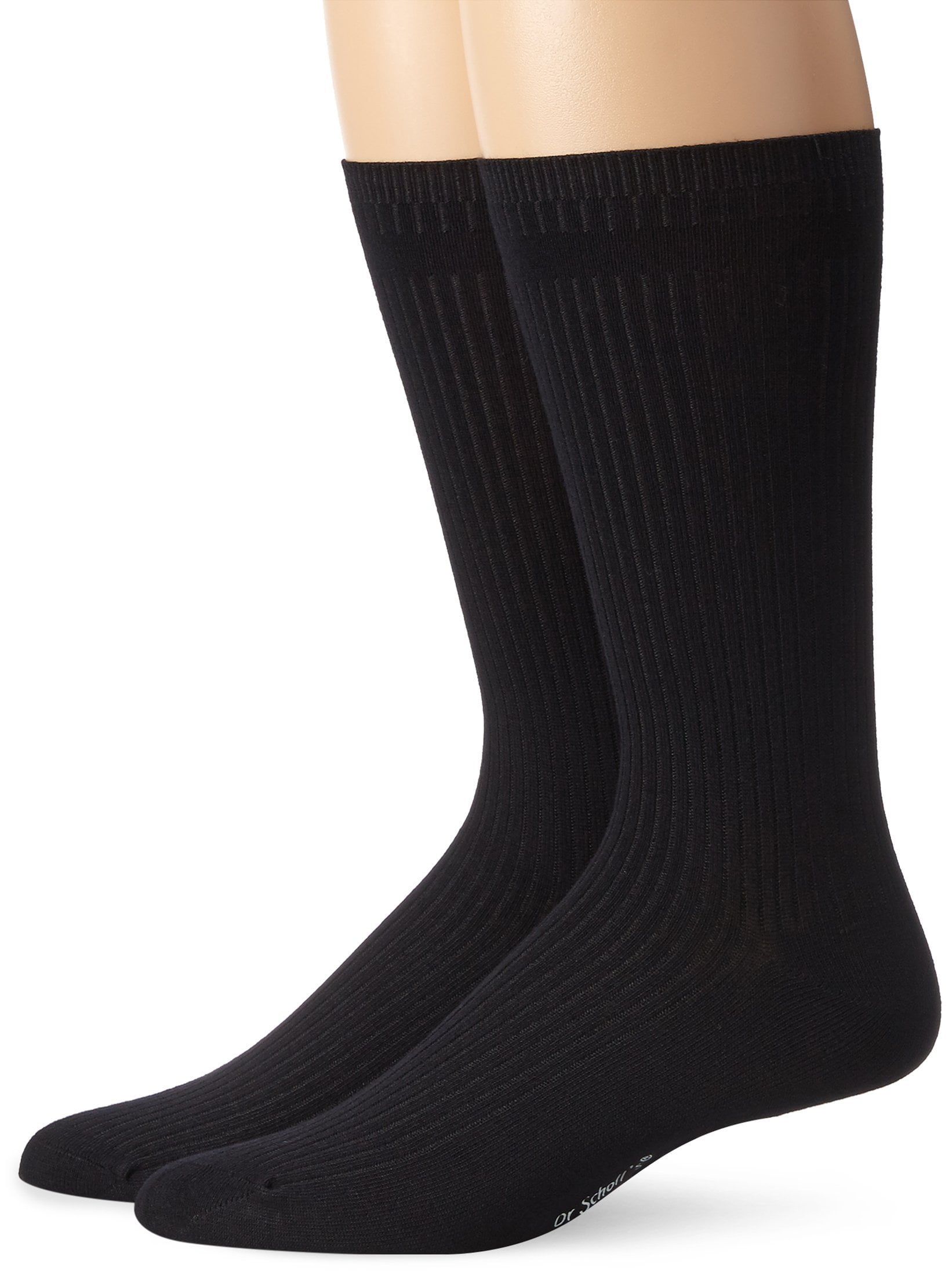 Dr. Scholl's Men's 2 Pack Everyday NonBinding Flat Knit Crew Socks