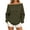 Army Green, variant on Women’s Off Shoulder Hooded Sweatshirt Long Sleeve Pullover With Pocket,Sizes S-2XL