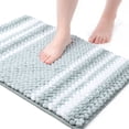 thumbnail image 4 of Chenille Bathroom Rug Set Non-Slip Bath Mat Shaggy Soft and Absorbent Light Cyan 17 x 24 in, 4 of 7