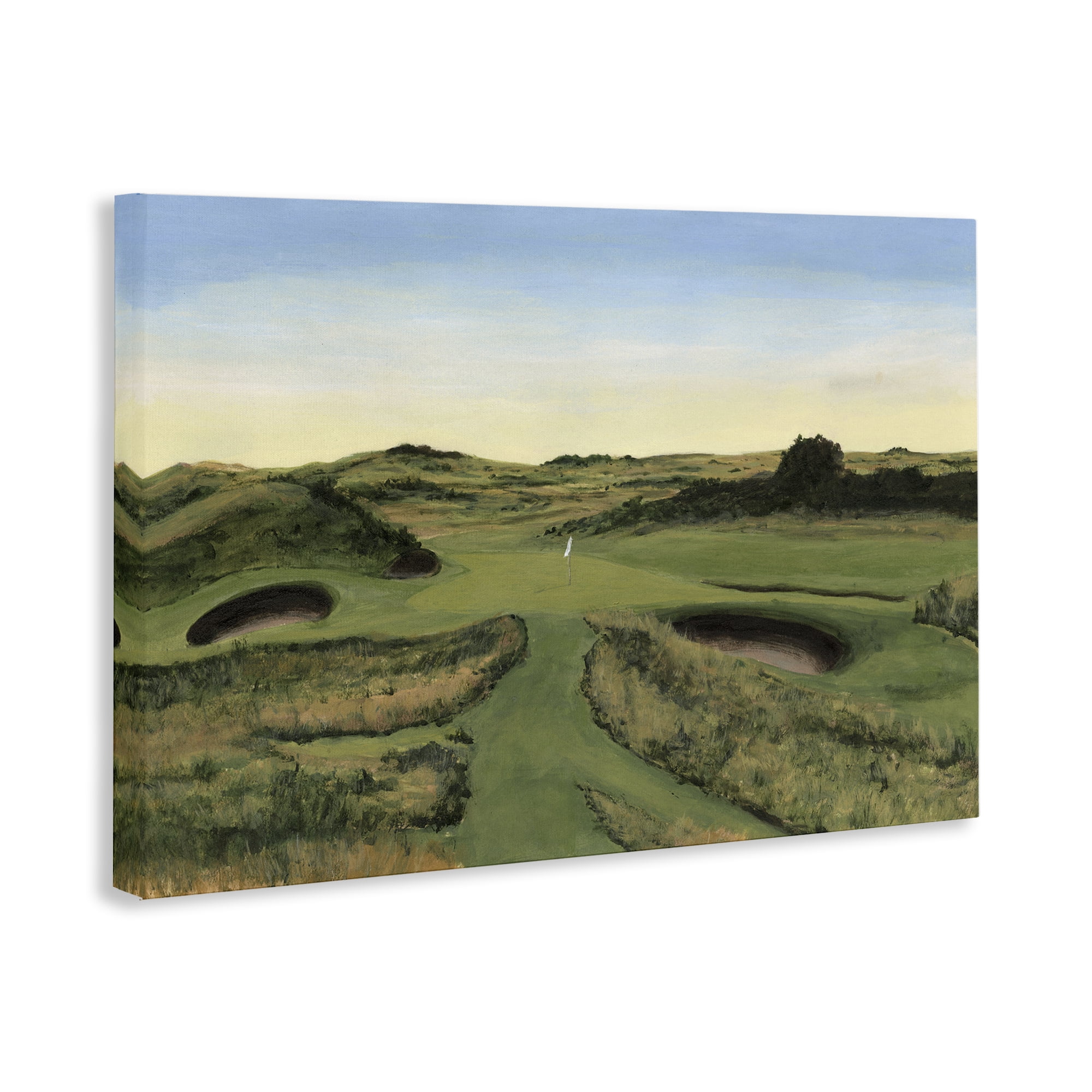 Stupell Industries Golf Field Landscape Landscape Painting Gallery Wrapped Canvas Art Print Wall Art, 30 x 20
