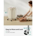 thumbnail image 5 of 18.5Gal Round Laundry Sorter Laundry Hamper with Wheels Rolling Laundry Cart with Removable Bag for Laundry Room Cream and Silver, 5 of 7