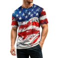 thumbnail image 3 of CIENVNSTG Mens 4th of July 1776 USA Flag Print Crew Neck T Shirt Short Sleeve Patriotic Distressed Design Lightweight Casual Fit for Independence Day Holiday Celebrations Red 2XL, 3 of 4