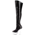 thumbnail image 2 of *6" Stiletto Heel Platform Thigh Boot - Blk Pat/Clr, 7, 2 of 5