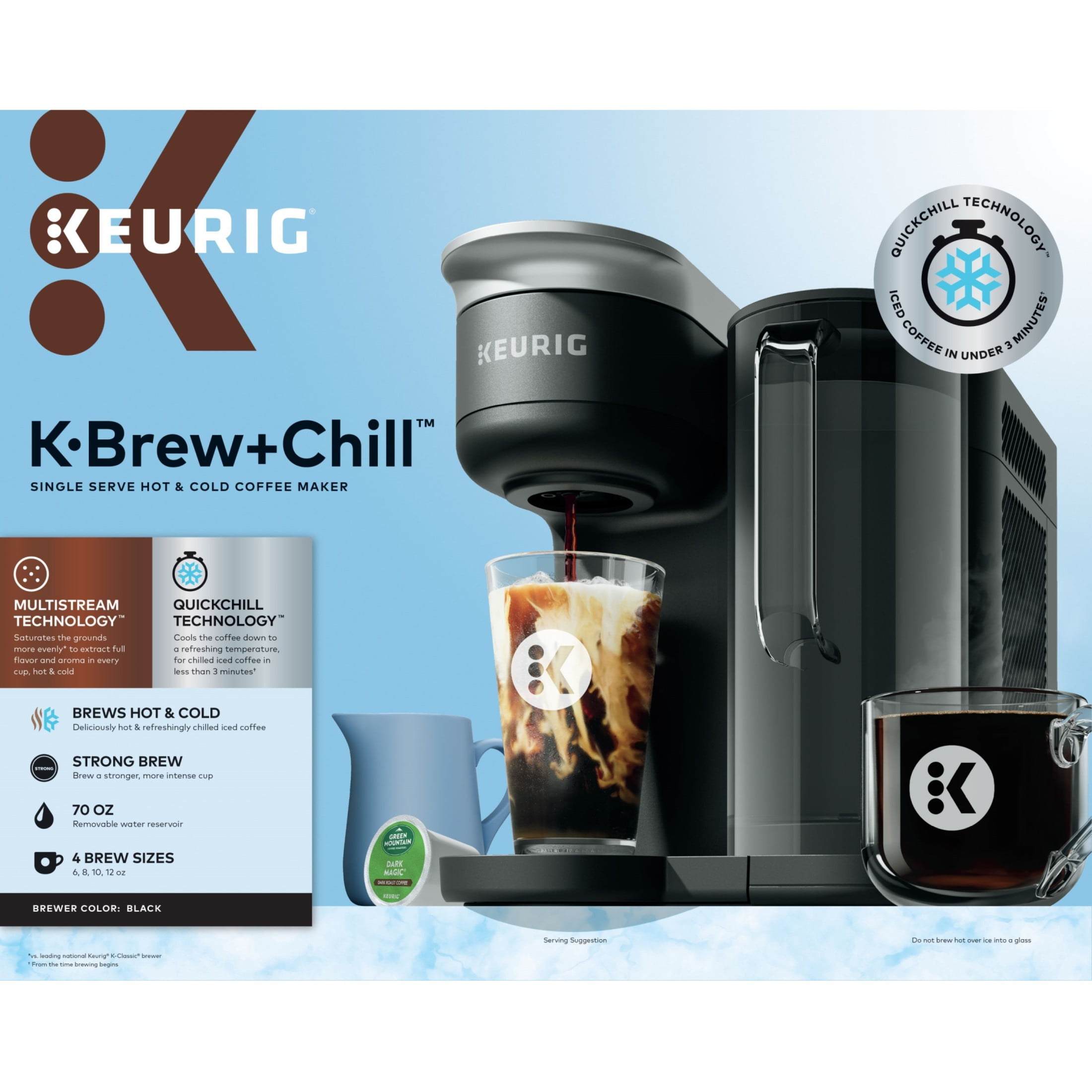Keurig K Brew Chill Iced or Hot Single Serve K Cup Coffee Maker Walmart
