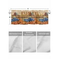 thumbnail image 2 of Kitchen Valances for Window, Autumn Watercolor Orange Pumpkin Truck Farmhouses Light Filtering Rod Pocket Valance Curtain, Vintage Farm Short Curtains Window Topper for Bedroom 42x12in, 2 of 9
