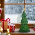 thumbnail image 1 of Fan Shaped Christmas Tree LED Flameless Candle Festive Ribbed Design Holiday Decor LED Candle Light For Mantel Table & Home Christmas Ornaments, 1 of 6