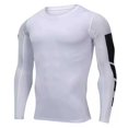 thumbnail image 2 of Jinhomg Athletic Compression Shirt for Men Lightweight Breathable Long Sleeve Workout Tops Big and Tall Comfy Muscle Athletic Shirts Gym Sportswear Prime Big Deal Days Scale White XXXL, 2 of 4