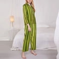 thumbnail image 3 of Sikiie Green Bamboo Fence Pajamas for Women Set, Womens Pajama Sets, Lounge Sets for Women, 2pjs for Women-Large, 3 of 7