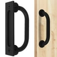 thumbnail image 1 of 8inch Barn Door Handle Pull and Flush Hardware Set   Solid Steel Material for Barn Door Gates Garages Sheds, 1 of 8