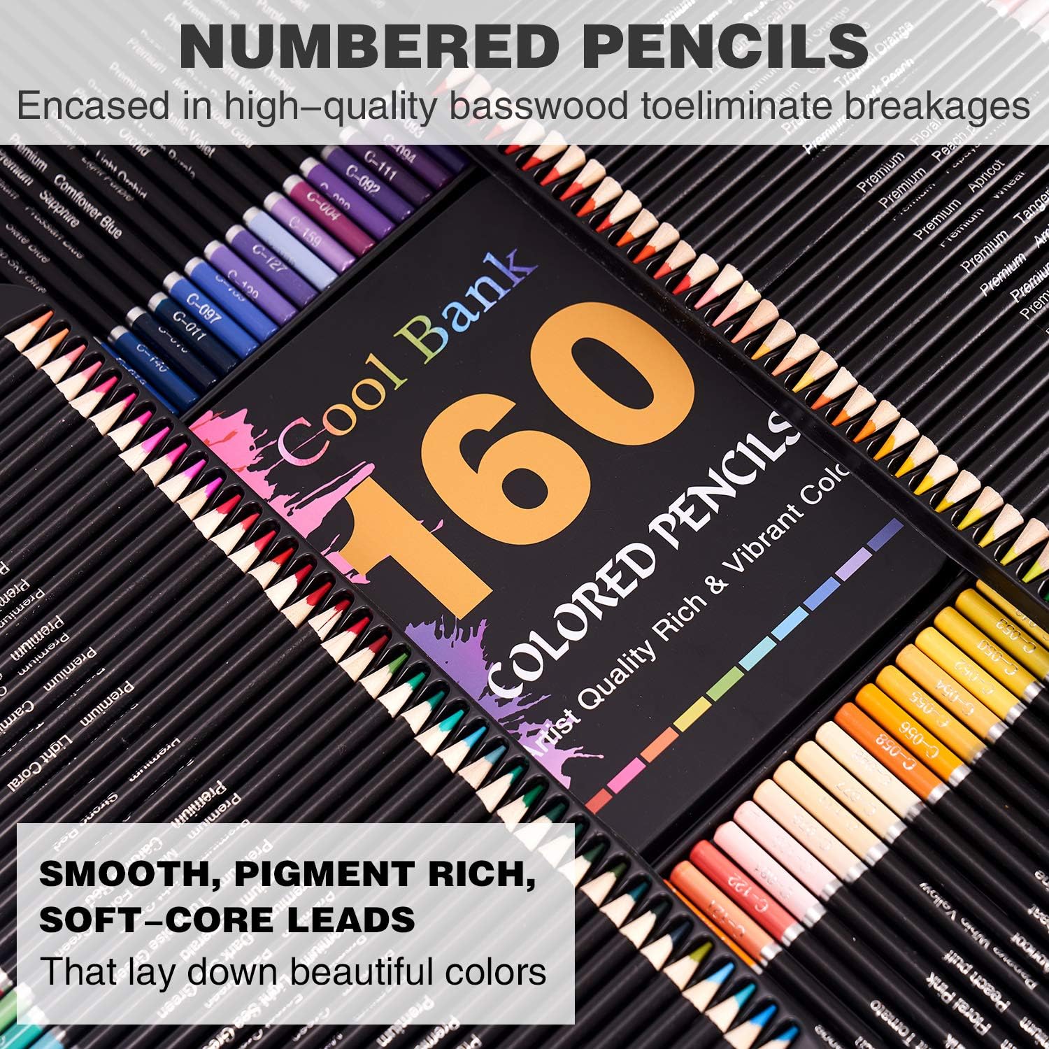 160 Professional Colored Pencils, Artist Pencils Set for Coloring Books, Premium Artist Soft Series Lead with Vibrant Colors for Sketching, Shading & Coloring in Tin Box - image 4 of 7