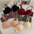 thumbnail image 4 of Gymayou Women Wireless Push Up Bra Comfort Lift Support Bralette Wavy Edge Adjustable Strap Seamless Bras Black B, 4 of 4
