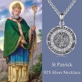 thumbnail image 6 of Saint Patrick Necklace Sterling Silver Religious Protector Pendant St Patrick Jewelry Gifts for Women Men, 6 of 6