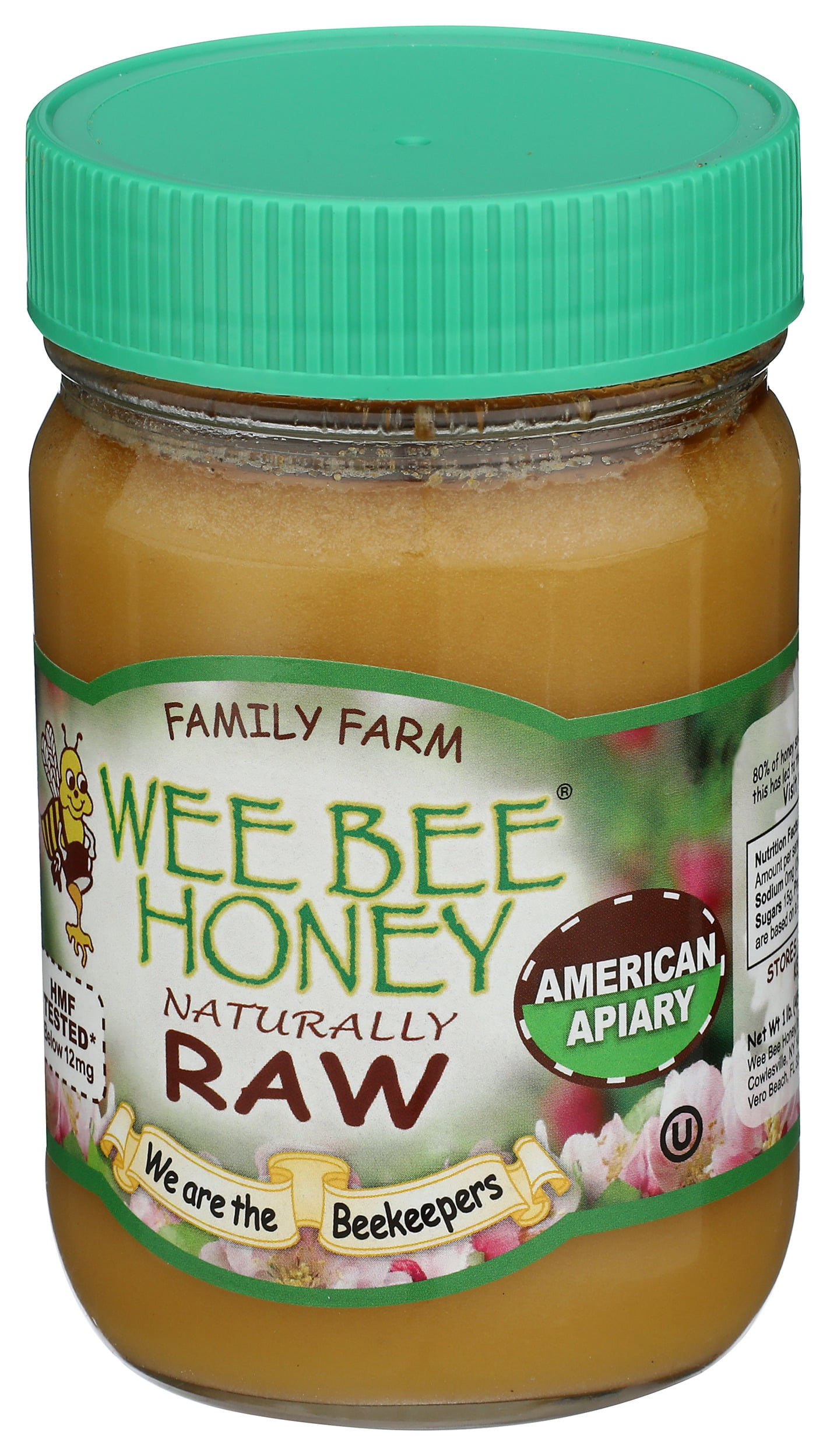 Pack of 12, Wee Bee Natural Raw Honey, 16 oz