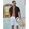 thumbnail image 3 of COOFANDY Men' Button Down Shirts Short Sleeve Shirts for Men Linen Textured Cotton Shirt, 3 of 6
