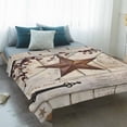 thumbnail image 4 of Texas Star Vintage Blanket Soft Cozy Warm Throw Blanket for Couch, Plush Fuzzy Flannel Fleece Blankets for Sofa, Brown Retro Berry Beige Wooden Bed Blankets Lightweight Gifts for Women, 50"x60", 4 of 9