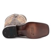 FERRINI Men's Bronco Square Toe Western Boots, Color: Chocolate, Size: 10.5-D