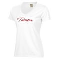 thumbnail image 2 of Women's  White Tampa Spartans Script Logo Comfort Wash V-Neck T-Shirt, 2 of 3