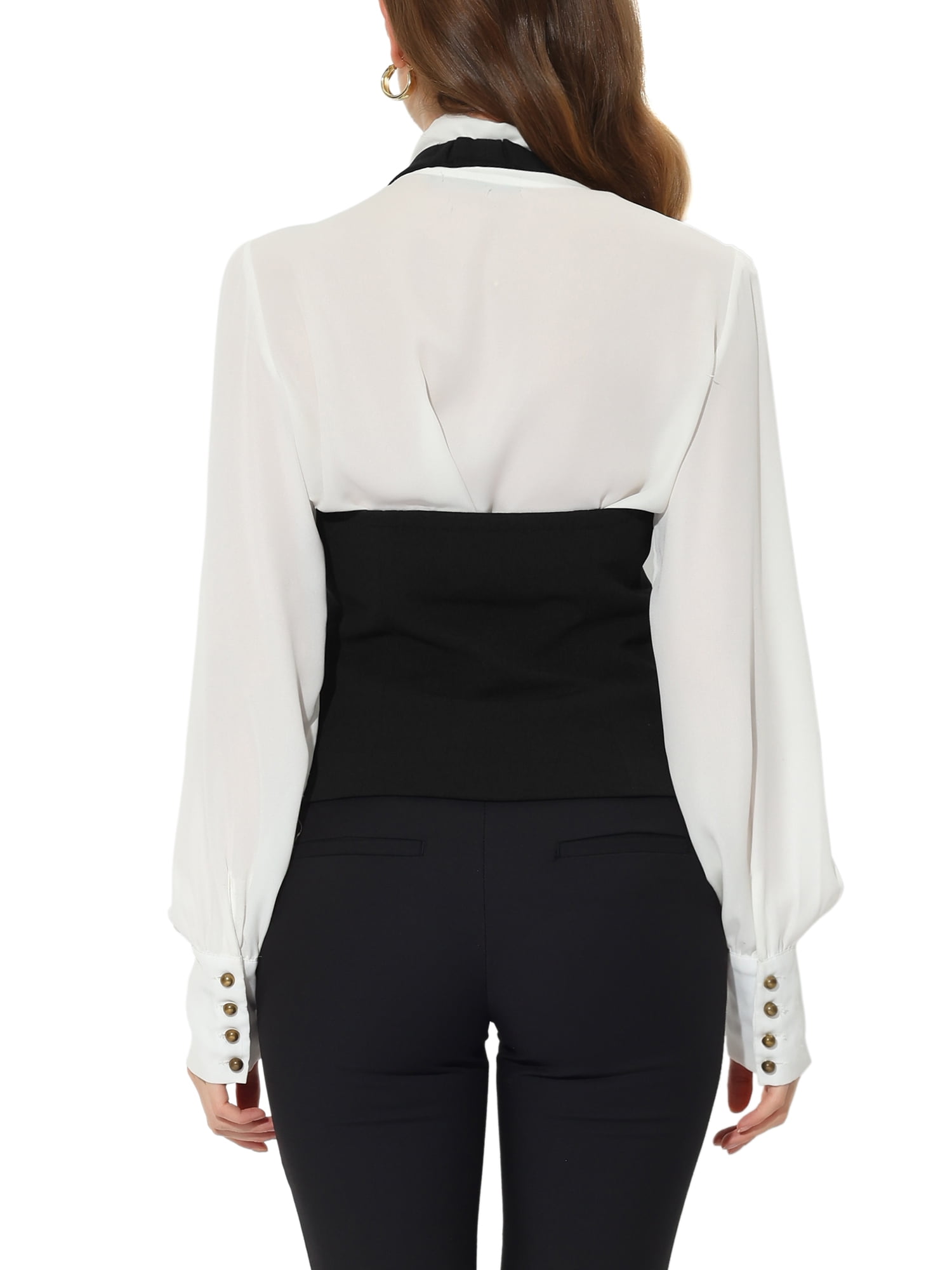 DARING DIVA Women's Halter Neck Button Down Suit Waistcoat Vest M Black