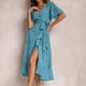 thumbnail image 4 of Vestidos Para Mujer Vestidos A Media Pierna Vestido Bohemio Moderno Con Cuello en V Suelto Manga Corta Estampado Vestido Largo Hasta La Rodilla Odeerbi  ODB164321, 4 of 9