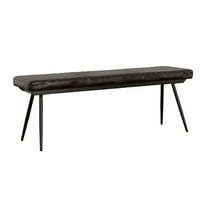 Newboti Furniture Espresso and Black Tufted Cushion Side Bench 24570