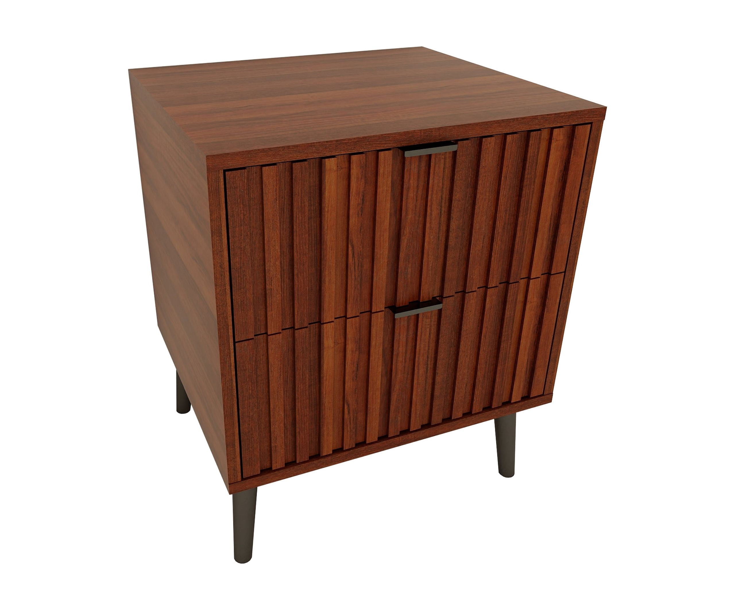 Wooden Nightstand with 2 Drawers