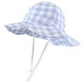thumbnail image 1 of Toddler Sun Hat Toddler Girls Summer Solid Sun Hat with Upf 50+ Outdoor Adjustable Beach Hat with Wide Brim Bucket Hat Casquette Enfant Light Blue 1 Years-2 Years, 1 of 2