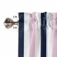 thumbnail image 5 of Tier Curtains 45 Inches Long, Pink Navy Blue Striped Window Treatment Curtain Drapes, Farmhouse Stripe Art Window Half Privacy Curtains for Bedroom Bathroom, 42"x45", 2 Panels, 5 of 7