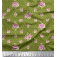 thumbnail image 1 of Soimoi Rayon Fabric Triangle,Leaves & Rose Floral Print Sewing Fabric Yard 42 Inch Wide, 1 of 3