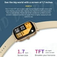 thumbnail image 2 of OKEPOO Pedometer Sport Smartwatch with Bluetooth, Compatible Heart Rate Monitor 1.7'' Fitness Activity Tracker(P55/Gold), 2 of 9
