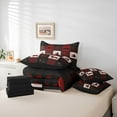 thumbnail image 5 of Homewish Jungle Deer Moose Bedding Comforter Set 7pcs, Rustic Tree Botanical King Bedding Sets, Brown Red Checkered Buffalo Reversible Bed Sheets, Lightweight Room Decor, 5 of 7
