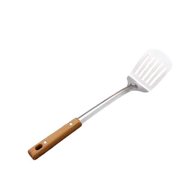 Cuchara ranurada de acero inoxidable, herramienta de cocina, espátula de metal, utensilio de fácil limpieza espátula para freír