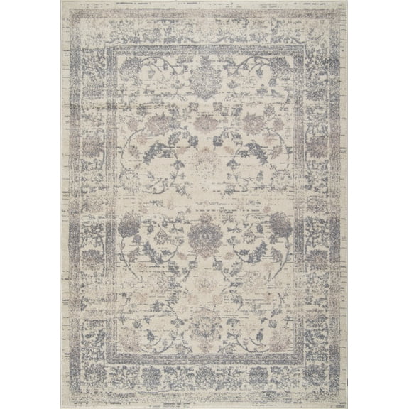 Ladole Rugs Vintage Style Santori Cream Dark Beige Traditional Durable Indoor Runner Rug Carpet, 3x5 (2'7" x 4'11", 80cm x 150cm)