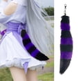 thumbnail image 2 of ZYHARUKO Faux Furs Foxes Tail Keychain Cosplays Toy Handbag Accessorise Bag Keyring Hook Pendant, 2 of 6