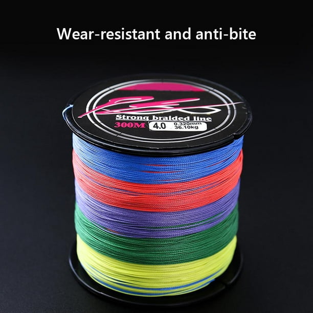 8 Strands Braided Fishing Line 300M Multi-colored Fishing Tackle Multi- colored Fishing Ultra Smooth Braided Line Fishing Props 